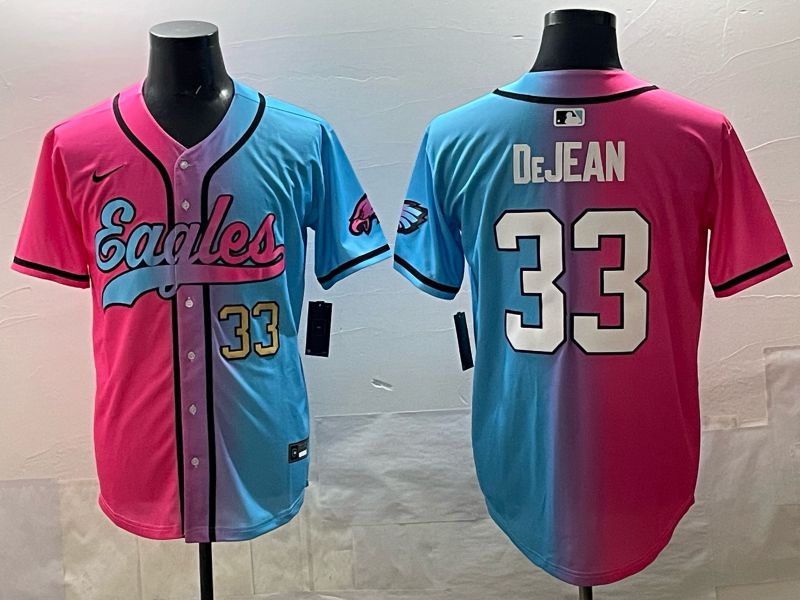 Men 2025 Philadelphia Eagles #33 Dejean Blue pink Nike Limited NFL Jersey style 04->philadelphia eagles->NFL Jersey